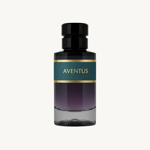 Perfume bottle labeled 'Aventus' on a white background